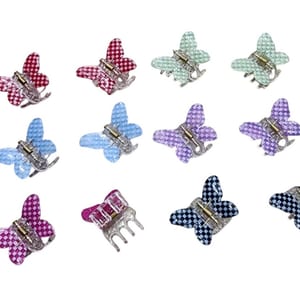 Broches Mariposa Cuadriculados Surtidos