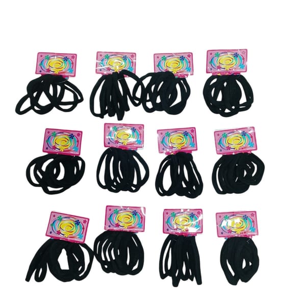 Tarjetas con colitas elásticas negras para el pelo