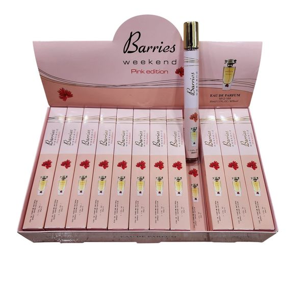 Caja exhibidora con perfumes Barries Weekend Pink Edition de 35 ml