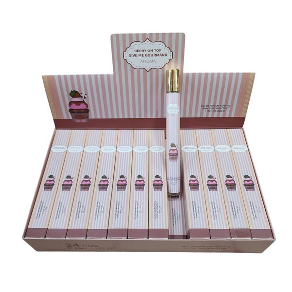 Caja exhibidora de perfume en spray Berry On Top de 35 ml por 24 unidades