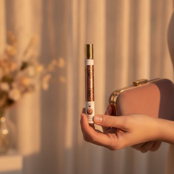 Caja exhibidora abierta con 24 unidades de perfume en tubo de bolsillo Fakhar Lattafa de 35 ml