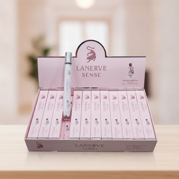 Caja exhibidora de perfumes Lanerve Sense Eau de Parfum de 35ml en envase tubo con spray