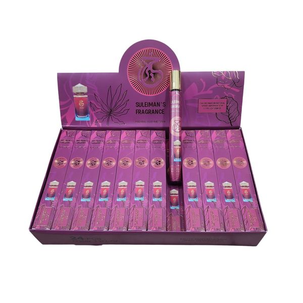 Exhibidor con 24 unidades de perfume en spray Suleiman's Fragrance de 35ml