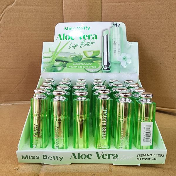 Caja exhibidora de bálsamos labiales humectantes de Aloe Vera