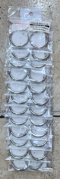 Aritos Argollas Plateadas Clásicas