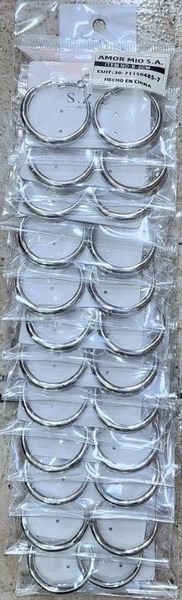 Aros Argollas Plateadas 3 cm