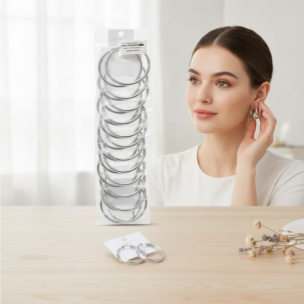 Tira de aros argollas metálicas plateadas para venta mayorista