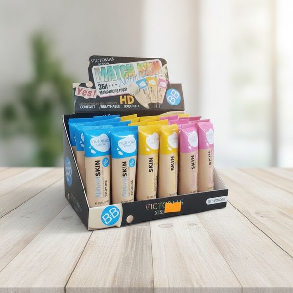 Exhibidor de base de maquillaje líquida BB Cream Natural Skin Victorias Xishow