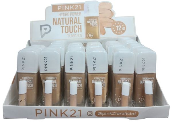 Exhibidor mayorista con bases de maquillaje líquidas Pink21 Hydro Power Natural Touch