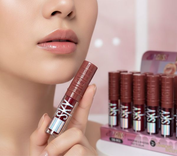 Caja exhibidora con tubos de brillo labial Diamond Beauty Sky High
