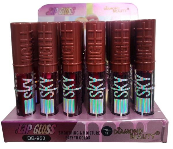 Caja exhibidora con tubos de brillo labial Diamond Beauty Sky High