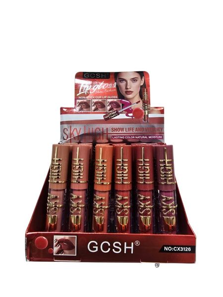 Exhibidor de brillos labiales líquidos GCSH Sky High en tonos surtidos