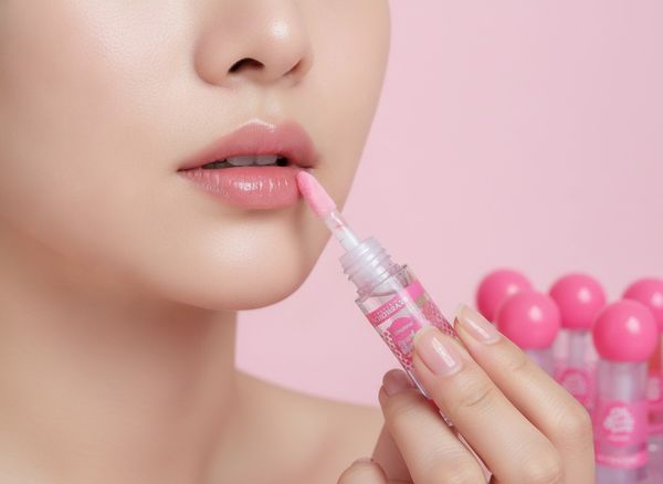 Exhibidor de brillo labial lip oil marca Sevencool por 24 unidades