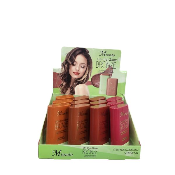 Caja exhibidora de bronceadores en barra Mlundo On-the-Glow Bronze