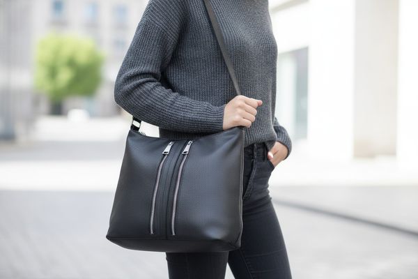 Dos carteras negras de símil cuero con cierres metálicos plateados en el frente