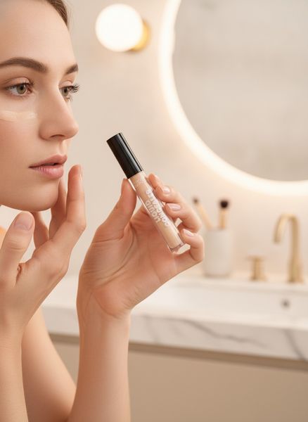 Caja exhibidora de corrector líquido Rimera Quince por 24 unidades con testers en el frente.