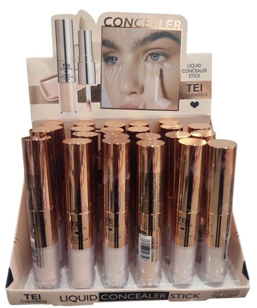 Caja exhibidora con correctores líquidos en stick TEI Cosmética