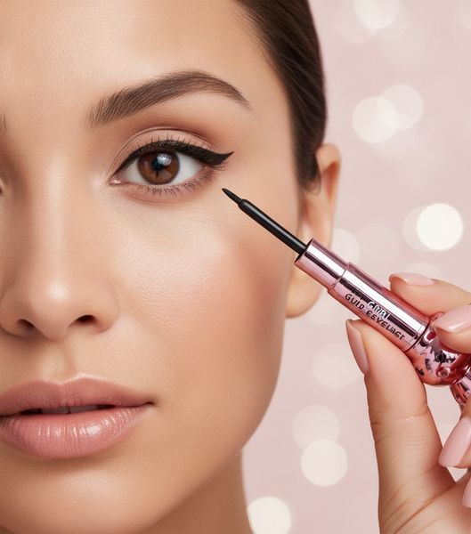 Caja exhibidora con 24 delineadores de ojos líquidos rosa metalizado marca Gulf Girl