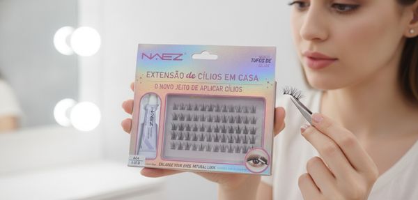 Caja de kit de extensión de pestañas en racimos Naez con pegamento