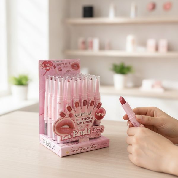 Exhibidor de labiales y delineadores de labios doble punta Olibolla