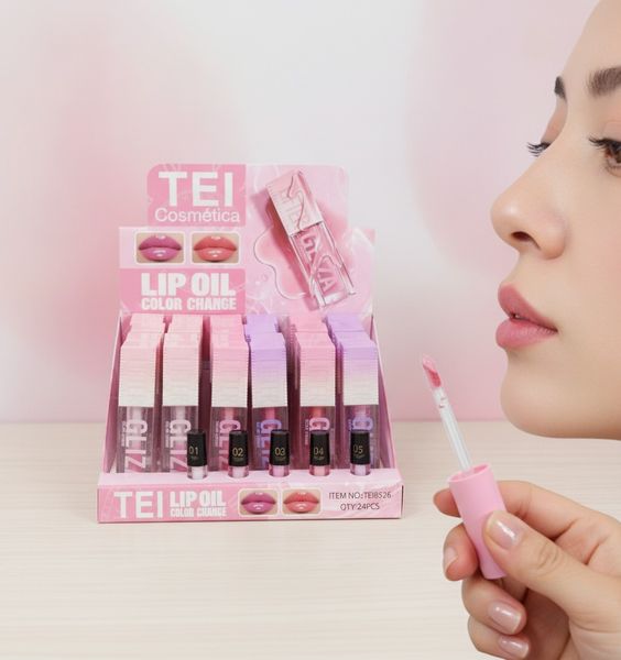 Caja exhibidora de Lip Oil TEI Color Change Lifter Gliza por 24 unidades