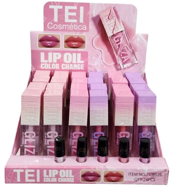 Caja exhibidora de Lip Oil TEI Color Change Lifter Gliza por 24 unidades
