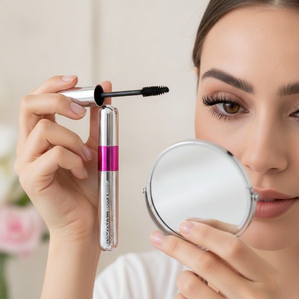Caja exhibidora con máscaras de pestañas dúo Skora Beauty & Makeup