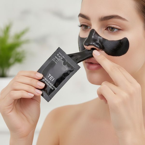 Sobre individual de mascarilla nasal peel-off TEI Mineral Mud para puntos negros
