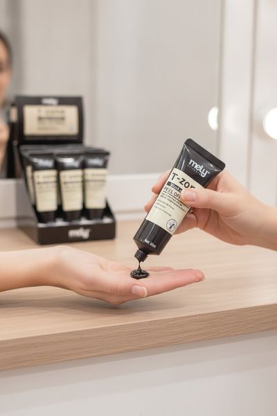 Exhibidor de mascarillas faciales peel-off de carbón negro marca Mely Skincare