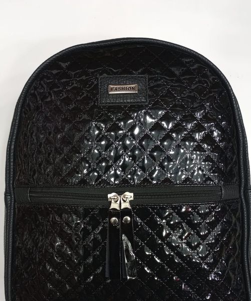 Mochila Charol Matelassé Negra mc1