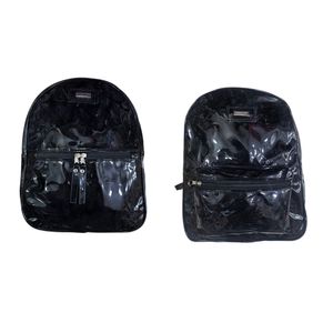Mochila Charol Negra Fashion x2