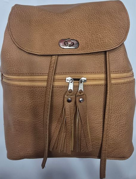 Mochila Ecocuero Solapa Flecos con tornequeta