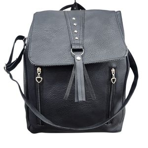 Mochila Negra Tachas Flecos