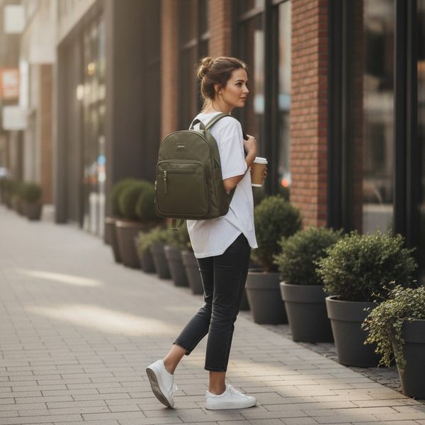 Mochilas urbanas de tela en varios colores con bolsillos frontales
