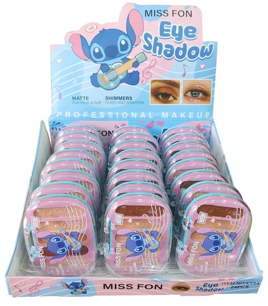 Caja exhibidora con paletas de sombras de ojos Miss Fon diseño Stitch