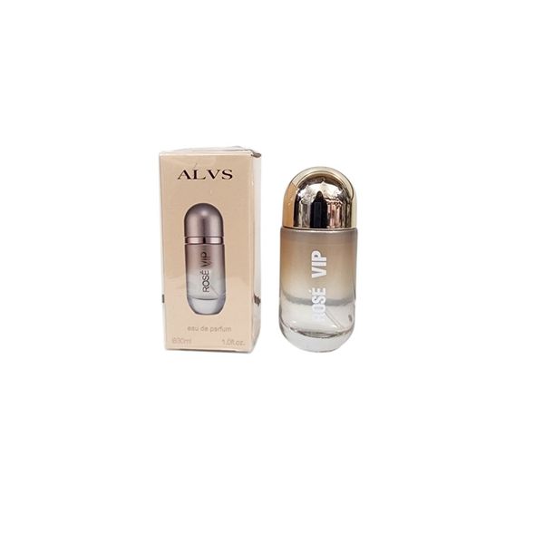 Frasco y caja de perfume ALVS Rosé VIP Eau de Parfum de 30 ml