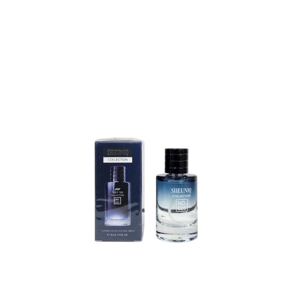 Frasco de perfume Sheuniq Collection No. 625 de 30 ml junto a su caja azul