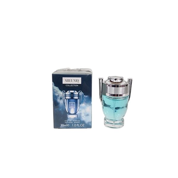 Frasco de perfume Sheuniq Collection No 620 junto a su caja