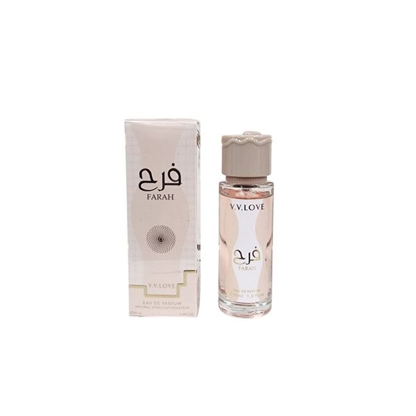 Frasco y caja de perfume Eau de Parfum V.V. Love Farah de 30 ml