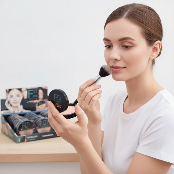 Caja exhibidora de polvo compacto facial Fit You Matte y Poreless por 24 unidades