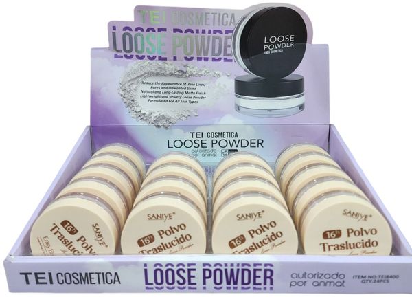 Caja exhibidora de polvo traslúcido Saniye TEI Cosmética