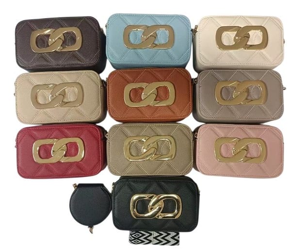 Bandolera Matelassé Herraje Dorado