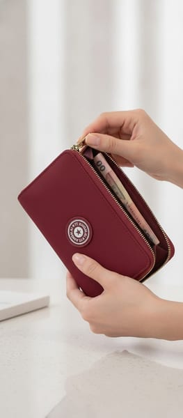 Billetera Lisa Con Cierre