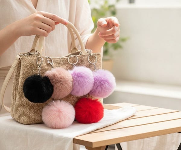 Llavero Pompón Peluche Surtido