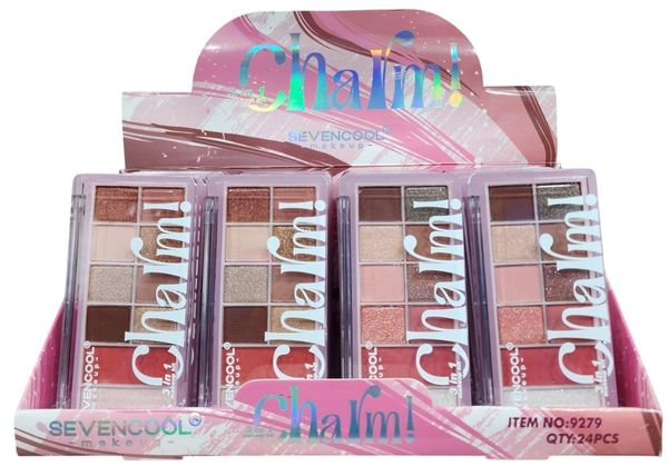 Caja exhibidora con paletas de sombras de ojos Charm Sevencool