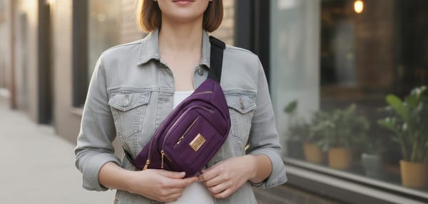 Pechera Violeta Cierres Dorados