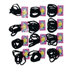 PACK x12 Ligas Negras Elásticas Sin Costura – Súper Resistentes, No Marcan ni Revientan