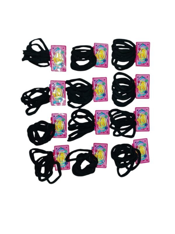 PACK x12 Ligas Negras Elásticas Sin Costura – Súper Resistentes, No Marcan ni Revientan