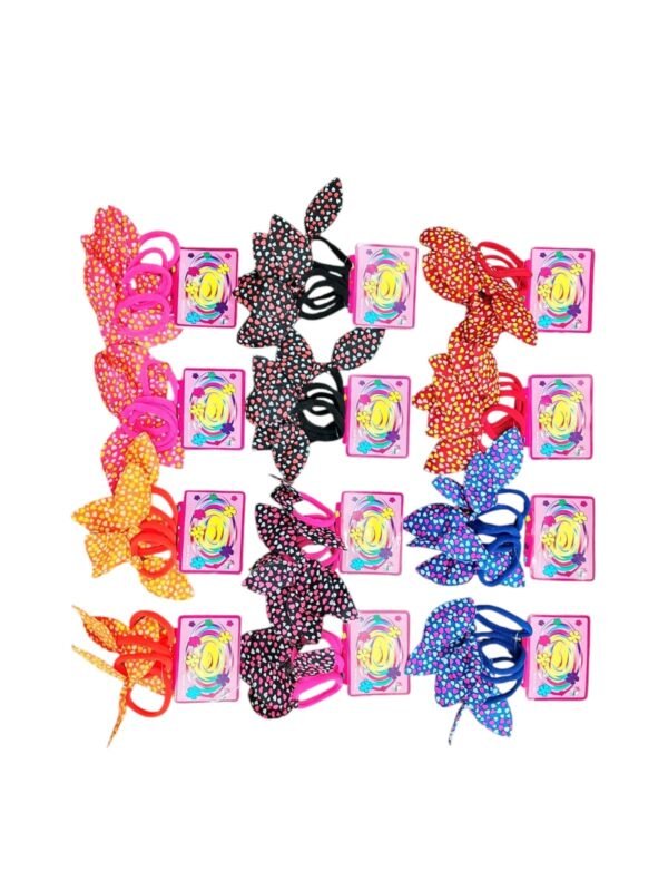 PACK x12 Tarjetas Colitas con Moño Orejitas de Conejo Animal Print Leopardo – 36 Unidades – Elástico Suave