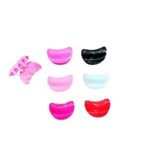 SET x7 Mini Pinzas Media Luna Brillantes – Colores Pastel y Neón – Mini Garra Antideslizante